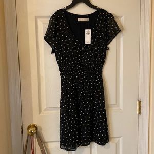 Abercrombie black dress with polka dots